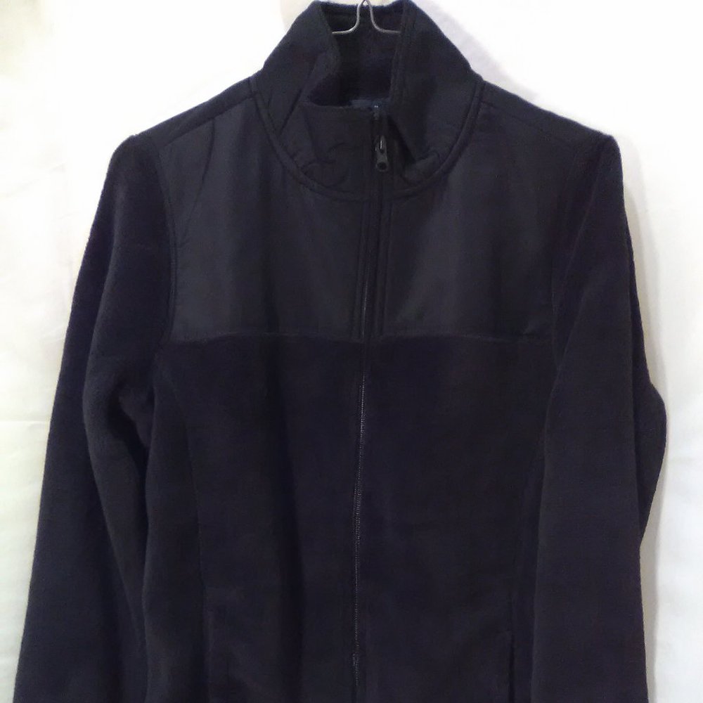 Emily B Ladies Long Sleeve Teddy Bear Fleece Jacket Color Black Size Small